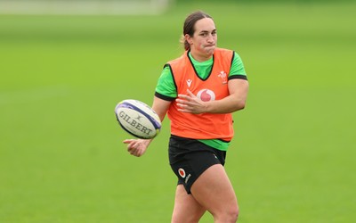 071026 Wales Women Rugby Training - Courtney Keight during a rugby training session ahead of the WXV matches in Japan