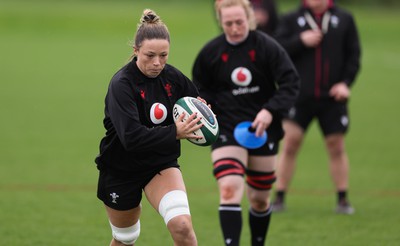 080424 - Wales Women Rugby Training Session - Alisha Butchers during a training session ahead of Wales’ Women’s 6 Nations match against Ireland