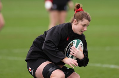 080424 - Wales Women Rugby Training Session - Kate Williams during a training session ahead of Wales’ Women’s 6 Nations match against Ireland