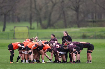 080424 - Wales Women Rugby Training Session - The Wales women’s squad during a training session ahead of Wales’ Women’s 6 Nations match against Ireland