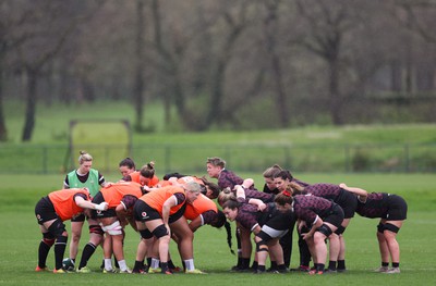 080424 - Wales Women Rugby Training Session - The Wales women’s squad during a training session ahead of Wales’ Women’s 6 Nations match against Ireland