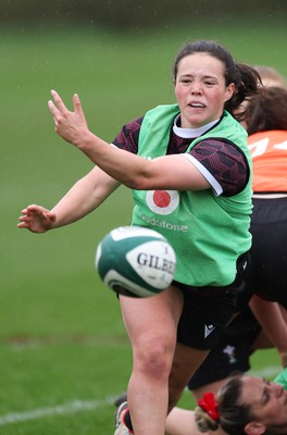 080424 - Wales Women Rugby Training Session - Meg Davies during a training session ahead of Wales’ Women’s 6 Nations match against Ireland