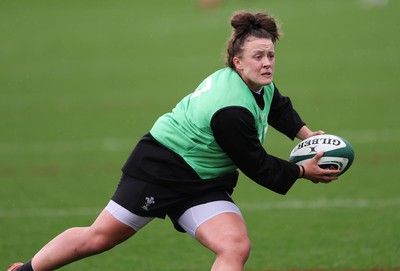 080424 - Wales Women Rugby Training Session - Lleucu George during a training session ahead of Wales’ Women’s 6 Nations match against Ireland