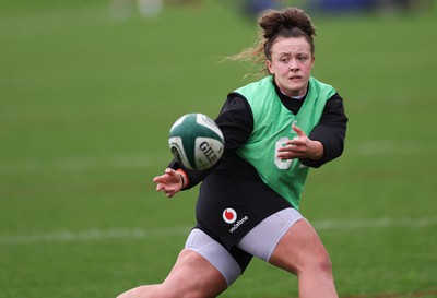 080424 - Wales Women Rugby Training Session - Lleucu George during a training session ahead of Wales’ Women’s 6 Nations match against Ireland