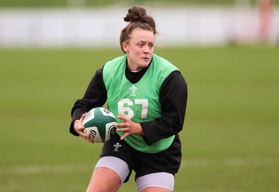 080424 - Wales Women Rugby Training Session - Lleucu George during a training session ahead of Wales’ Women’s 6 Nations match against Ireland