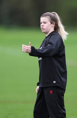 080424 - Wales Women Rugby Training Session - Mollie Wilkinson during a training session ahead of Wales’ Women’s 6 Nations match against Ireland