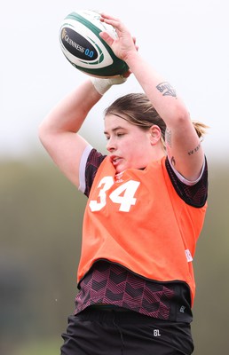 080424 - Wales Women Rugby Training Session - Bethan Lewis during a training session ahead of Wales’ Women’s 6 Nations match against Ireland