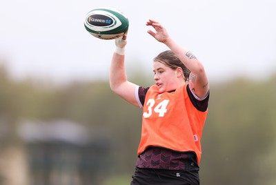 080424 - Wales Women Rugby Training Session - Bethan Lewis during a training session ahead of Wales’ Women’s 6 Nations match against Ireland