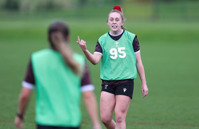 080424 - Wales Women Rugby Training Session - Hannah Jones during a training session ahead of Wales’ Women’s 6 Nations match against Ireland