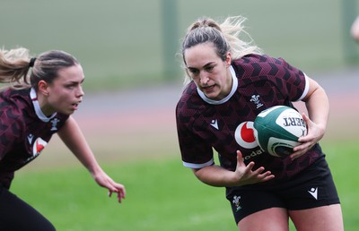 080424 - Wales Women Rugby Training Session - Courtney Keight during a training session ahead of Wales’ Women’s 6 Nations match against Ireland