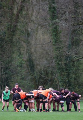 080424 - Wales Women Rugby Training Session - The Wales women’s squad during a training session ahead of Wales’ Women’s 6 Nations match against Ireland