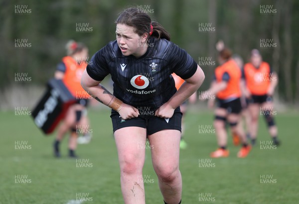 080425 - Wales Women Rugby Training - Maisie Davies during training ahead of the Women’s Six Nations match against France