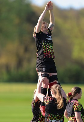080426 - Wales Women Rugby Squad - Bethan Lewis during training session ahead of the opening Women’s 6 Nations match against Scotland