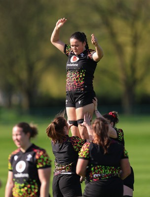 080426 - Wales Women Rugby Squad - Jorja Aiono during training session ahead of the opening Women’s 6 Nations match against Scotland