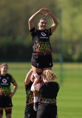 080426 - Wales Women Rugby Squad - Bryonie King during training session ahead of the opening Women’s 6 Nations match against Scotland
