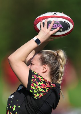080426 - Wales Women Rugby Squad - Kelsey Jones during training session ahead of the opening Women’s 6 Nations match against Scotland
