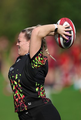 080426 - Wales Women Rugby Squad - Kelsey Jones during training session ahead of the opening Women’s 6 Nations match against Scotland