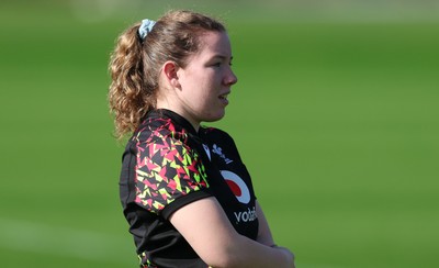 080426 - Wales Women Rugby Squad - Elan Jones during training session ahead of the opening Women’s 6 Nations match against Scotland