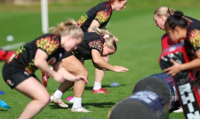 080426 - Wales Women Rugby Squad - Kelsie Webster during training session ahead of the opening Women’s 6 Nations match against Scotland