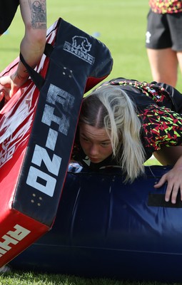 080426 - Wales Women Rugby Squad - Kelsie Webster during training session ahead of the opening Women’s 6 Nations match against Scotland