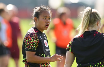 080426 - Wales Women Rugby Squad - Jenna De Vera during training session ahead of the opening Women’s 6 Nations match against Scotland
