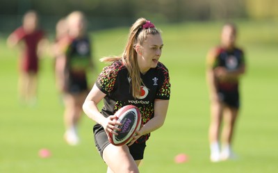 080426 - Wales Women Rugby Squad - Hannah Dallavalle during training session ahead of the opening Women’s 6 Nations match against Scotland
