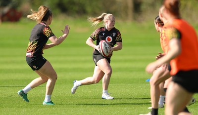 080426 - Wales Women Rugby Squad - during training session ahead of the opening Women’s 6 Nations match against Scotland