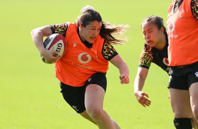 080426 - Wales Women Rugby Squad - Kayleigh Powell during training session ahead of the opening Women’s 6 Nations match against Scotland