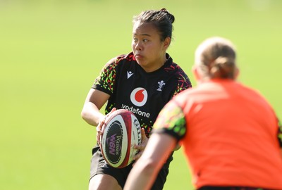 080426 - Wales Women Rugby Squad - Jenna De Vera during training session ahead of the opening Women’s 6 Nations match against Scotland