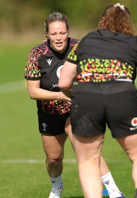 080426 - Wales Women Rugby Squad - Kelsey Jones during training session ahead of the opening Women’s 6 Nations match against Scotland