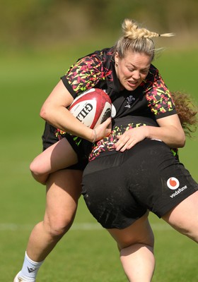 080426 - Wales Women Rugby Squad - Kelsey Jones during training session ahead of the opening Women’s 6 Nations match against Scotland
