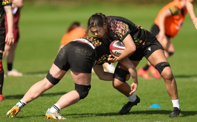 080426 - Wales Women Rugby Squad - Bryonie King during training session ahead of the opening Women’s 6 Nations match against Scotland