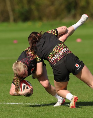 080426 - Wales Women Rugby Squad - Nikita Prothero during training session ahead of the opening Women’s 6 Nations match against Scotland