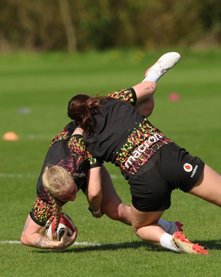 080426 - Wales Women Rugby Squad - Nikita Prothero during training session ahead of the opening Women’s 6 Nations match against Scotland