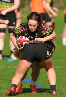 080426 - Wales Women Rugby Squad - Sian Jones during training session ahead of the opening Women’s 6 Nations match against Scotland