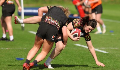 080426 - Wales Women Rugby Squad - Branwen Metcalfe during training session ahead of the opening Women’s 6 Nations match against Scotland