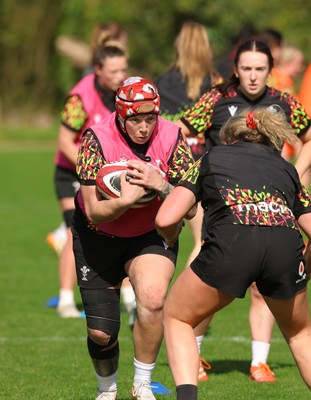 080426 - Wales Women Rugby Squad - Donna Rose during training session ahead of the opening Women’s 6 Nations match against Scotland