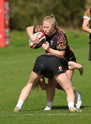 080426 - Wales Women Rugby Squad - during training session ahead of the opening Women’s 6 Nations match against Scotland