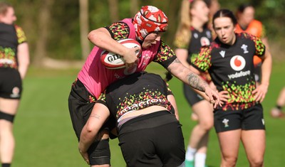 080426 - Wales Women Rugby Squad - Donna Rose during training session ahead of the opening Women’s 6 Nations match against Scotland