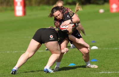 080426 - Wales Women Rugby Squad - during training session ahead of the opening Women’s 6 Nations match against Scotland