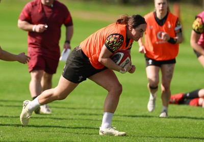 080426 - Wales Women Rugby Squad - Courtney Keight during training session ahead of the opening Women’s 6 Nations match against Scotland