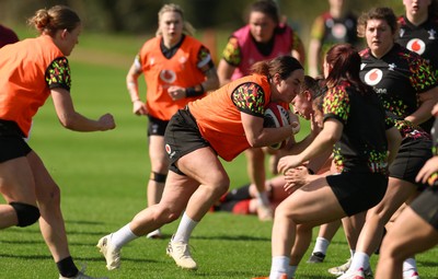 080426 - Wales Women Rugby Squad - Courtney Keight during training session ahead of the opening Women’s 6 Nations match against Scotland