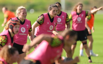 080426 - Wales Women Rugby Squad - Jorja Aiono during training session ahead of the opening Women’s 6 Nations match against Scotland
