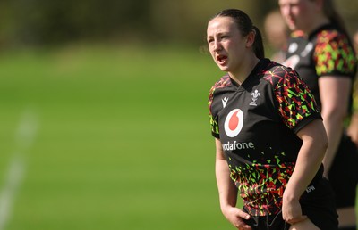 080426 - Wales Women Rugby Squad - Kendall Waudby during training session ahead of the opening Women’s 6 Nations match against Scotland