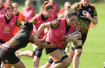 080426 - Wales Women Rugby Squad - Jorja Aiono during training session ahead of the opening Women’s 6 Nations match against Scotland
