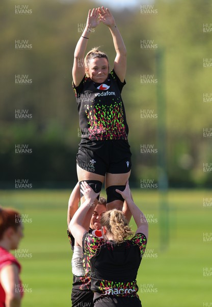 080426 - Wales Women Rugby Squad - Alisha Joyce during training session ahead of the opening Women’s 6 Nations match against Scotland