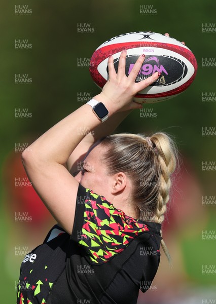 080426 - Wales Women Rugby Squad - Kelsey Jones during training session ahead of the opening Women’s 6 Nations match against Scotland