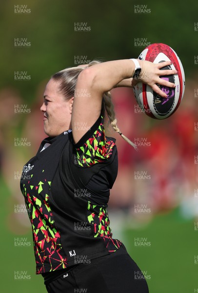 080426 - Wales Women Rugby Squad - Kelsey Jones during training session ahead of the opening Women’s 6 Nations match against Scotland