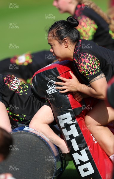 080426 - Wales Women Rugby Squad - Jenna De Vera during training session ahead of the opening Women’s 6 Nations match against Scotland