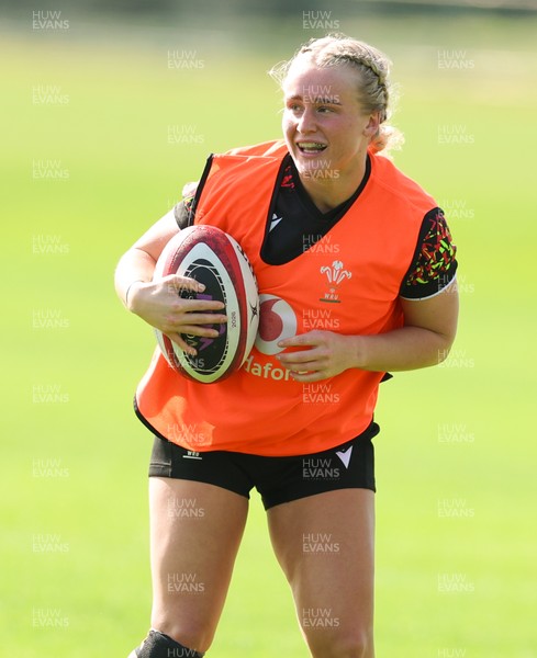 080426 - Wales Women Rugby Squad - Seren Singleton during training session ahead of the opening Women’s 6 Nations match against Scotland